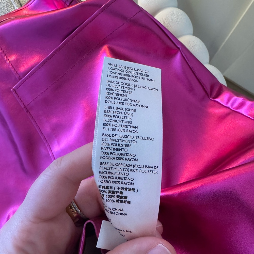 Maeve Metallic Pink Faux Leather skirt - Picture 5 of 9